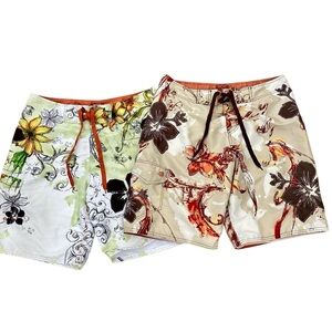 BRODY | 2x Lined Swim Trunks 34 with Floral Design